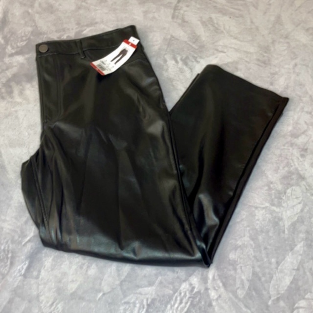 Joie Black Vegan Leather Pants, Women’s 14